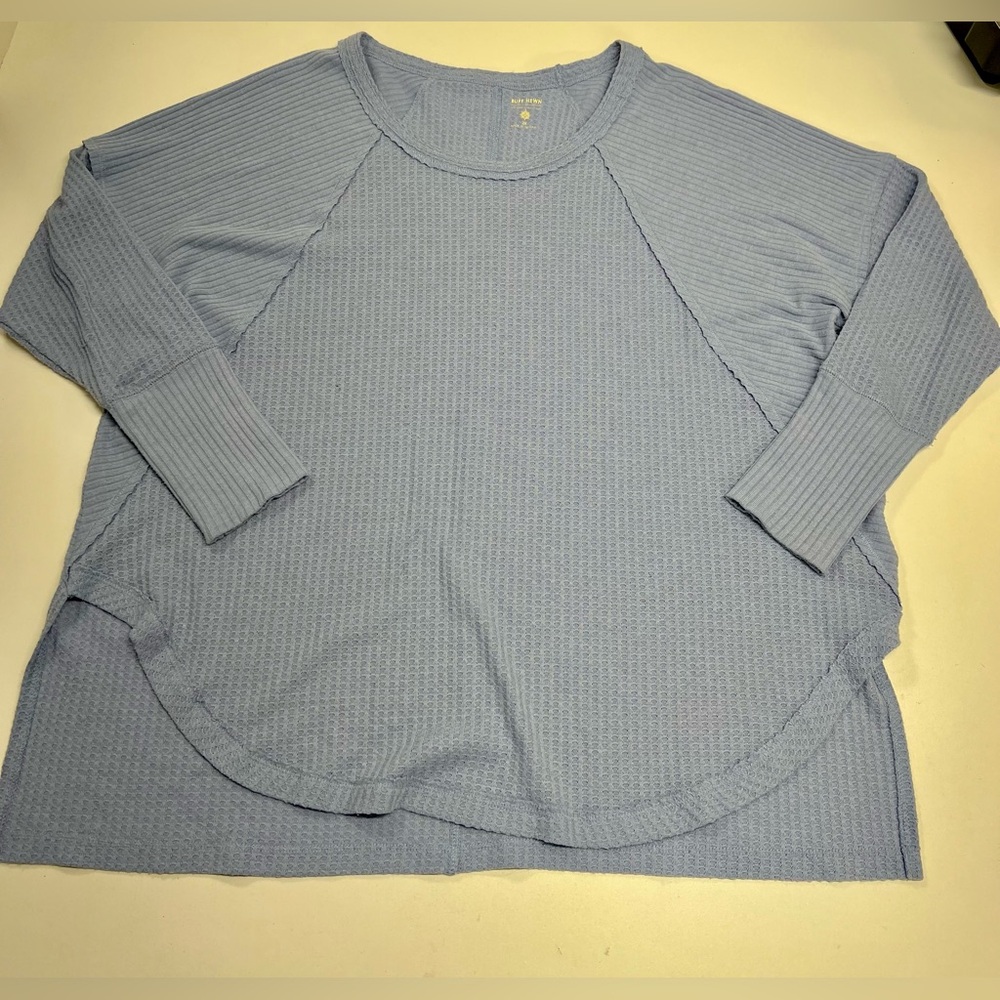 Ruff Hewn Women’s Waffle Knit Thermal Long Sleeve Blouse Size 2X Relaxed Fit